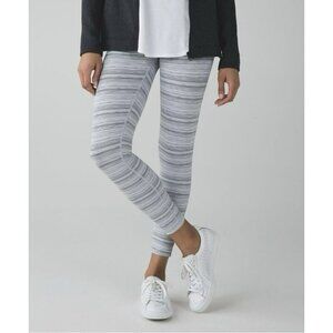 Lululemon High Times Pant Cyber Stripe White Silver Fox Sz 8 EUC